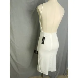 NWT‎ Lulus White Backless Slit Party Dress LWD Formal S thumbnail 3