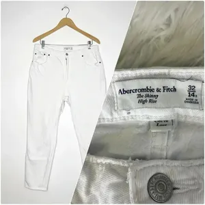 Abercrombie & Fitch Jeans Skinny Leg High Rise Curve Love White Size 32 / 14 thumbnail 8