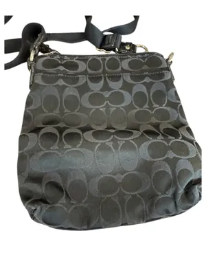 Coach Black Signature Crossbody with Jacquard Logo Patch thumbnail 3
