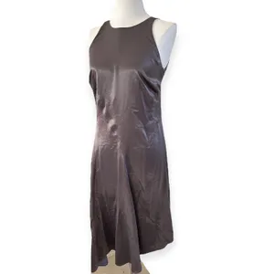 Banana Republic Flowy Midi Slip Dress Gray Satin Fairycore Feminine Women's 6 thumbnail 3