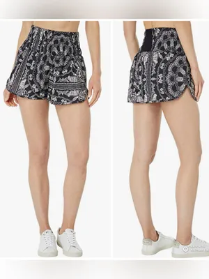 FP Movement Free People Way Home Paisley Printed Shorts Carbon Small NWT thumbnail 2