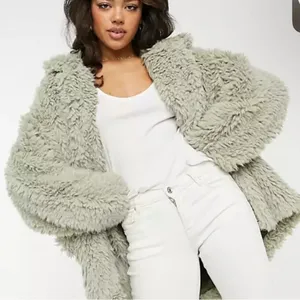Free People Honeypie Teddy Jacket Shag‎ Faux Fur Coat Large thumbnail 2