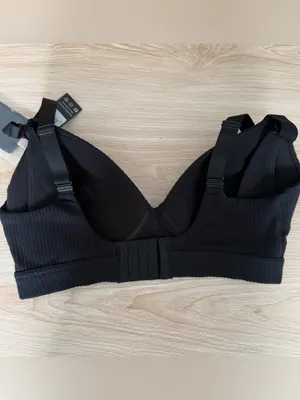Kindred Bravely Medium NEW Ribbed Signature Nursing Maternity Bra Black thumbnail 4