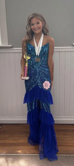 Blue Ashley Lauren Prom dress thumbnail 1