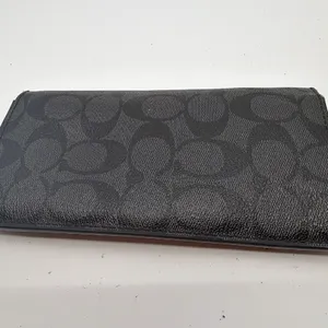 Coach Signature Coated Canvas Slim Black Wallet thumbnail 2