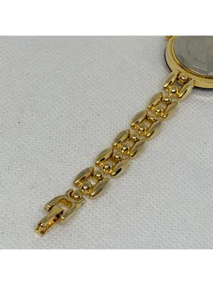 vintage Morita gold tone 18k electro plated women watch 26mm size 6.5” running thumbnail 7