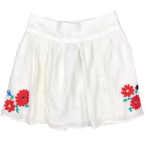American Eagle Aerie White mini skirt floral embroidered NWOT size medium thumbnail 3