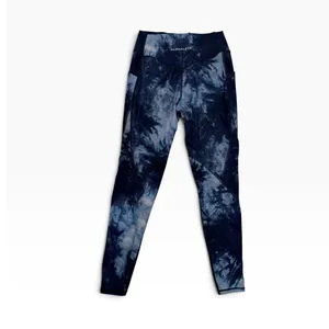 Alphalete High Rise Tie Dye Blue Leggings with Pockets Workout Yoga Pants S thumbnail 4