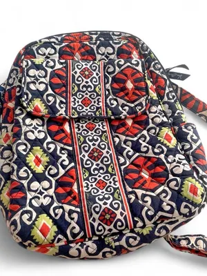 Vera Bradley Quilted Double Zip Backpack — Retired Sun Valley Pattern (Like New) thumbnail 1
