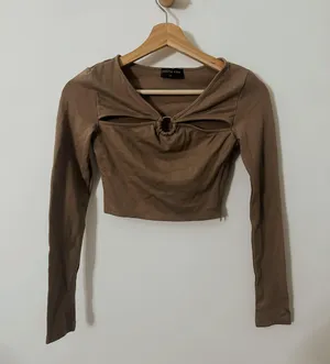White Fox Boutique Cutout Crop Top thumbnail 1