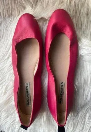 Stylish Pink Ballet Flats by Karl Lagerfeld - Size 9.5M thumbnail 1
