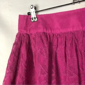 Free People Hot Pink‎ Lace Mini Skirt XS thumbnail 3