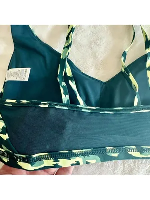 NWT Aerie Offline Goals Sports Bra Deep Forest Green Animal Print - M thumbnail 6