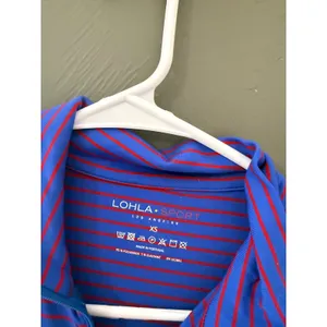 Lohla Sport Womens XS Blue Red Striped Quarter Zip Long Sleeve Golf Top Portugal thumbnail 2