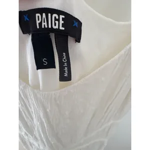 PAIGE White Swiss Dot Tiered Midi Dress Tie Straps‎ Small Wedding Bridal Summer thumbnail 3