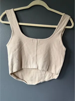 House of Harlow 1960 Beige Knit Crop Tank Top Size M thumbnail 4