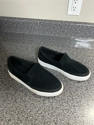 UGG Black Suede Slip-On Platform Loafers thumbnail 2