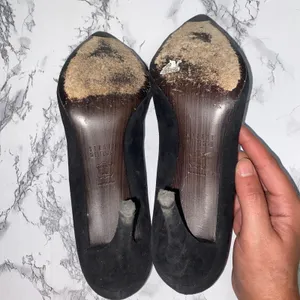 Stuart Weitzman Barrington Black Purple Glitter Buckle Heels Women's Size 9 thumbnail 9