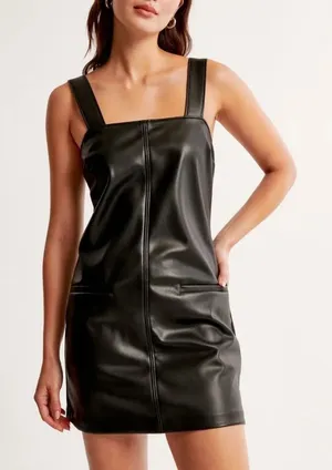 Abercrombie & Fitch Vegan Leather Shift Mini Dress thumbnail 1