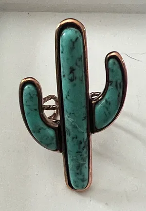 Turquoise Cactus adjustable ring Green thumbnail 1