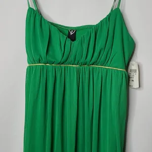 NWT Windsor green flowy Greek goddess spagetti strap midi flowy dress sz S thumbnail 2