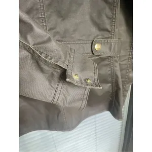 JCrew Women’s Downtown Field Jacket Green Waxed Cotton Size S thumbnail 3