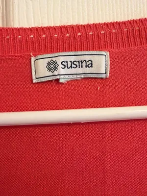 Susina Coral Pink Button-Up Cardigan Sweater with Long Sleeves thumbnail 7