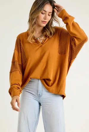 Oversized long sleeve Henley Size L thumbnail 1