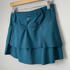 Athleta Momentum Skirt Skort Costal Teal Size Women's XS Ruffle Tennis Athletic thumbnail 6