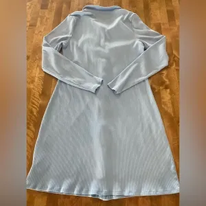 AMERICAN EAGLE Ribbed Knit Long Sleeve Midi Button Up Dress Baby Blue‎ XL thumbnail 4