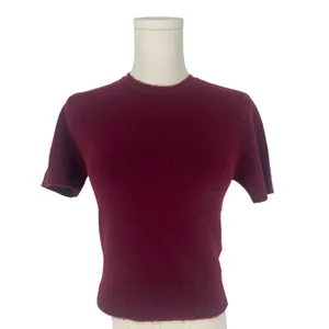 Joe's Jeans The Steph Shrunken Sweater Tee Syrah Burgundy XS Cropped Yak Wool‎ thumbnail 2