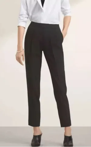 Aritzia Babaton Black Crepe Cohen Tapered Ankle Trouser Pants High Rise 8 thumbnail 1