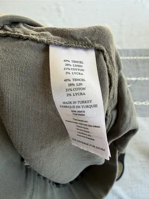 Faherty Arlie Shorts Pull On Linen Blend Olive Green Womens Size Medium thumbnail 6