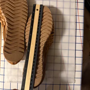 Mexican Huarache Sandals‎ Tan Leather Embroidered Floral Woven Flats Bohemian thumbnail 3