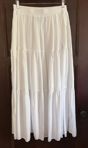 SCARLET DARKNESS White Tiered Pull on Peasant Skirt Size Large Cosplay thumbnail 1