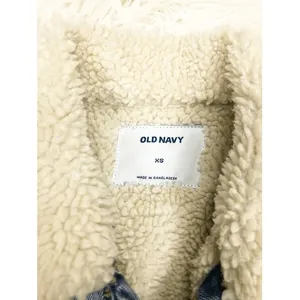 Old Navy Light Wash‎ Denim Jean Sherpa Jacket Size XS thumbnail 5