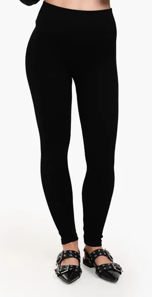 Classic Forever 21 Black High-Waisted Ribbed Leggings thumbnail 1