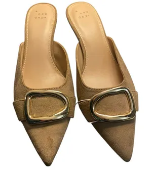 A New Day Women’s Larissa Pointed Toe Kitten Heels– Brown Faux Suede, Size 7.5 thumbnail 1