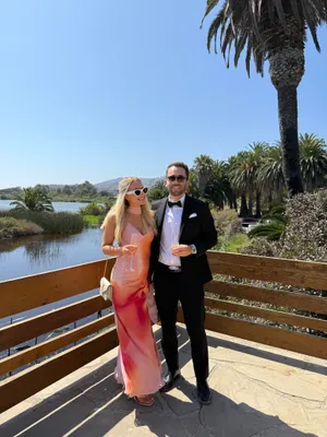 Zara Pink and Orange Long Dress with Scarf thumbnail 2