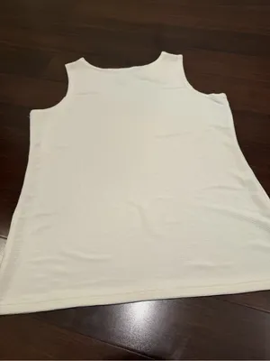 Dressbarn White Ribbed Tank Top thumbnail 6