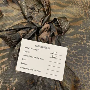 REISS Kendall Metallic Animal Print Tie Neck Blouse Gold Buttondown Size 8 thumbnail 14