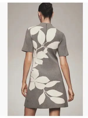 ANTHROPOLOGIE Nina Short-Sleeve Mock Neck Mini Dress XS thumbnail 2