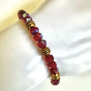 ALEX AND ANI red and gold tone beaded bracelet thumbnail 2