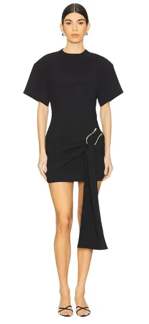 Lioness Martini Mini Dress in Onyx Medium New Womens Tailored Shirtdress thumbnail 1