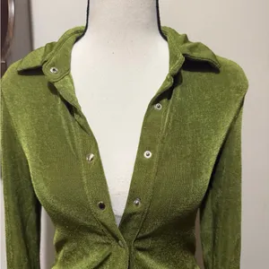Princess Polly | Green Button-Up Long Sleeve Top thumbnail 2