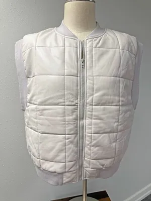 GiGiO Faux Leather Quilted Bomber Vest thumbnail 3