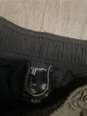 H&M Olive Green Athletic Shorts with White Trim thumbnail 2