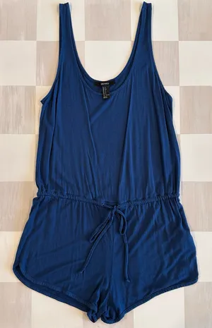 blue loose minimalist romper playsuit thumbnail 1