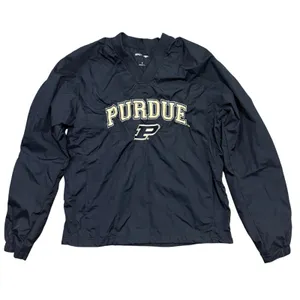 SportTek Purdue Boilermakers Pullover Windbreaker Jacket Women Small Black VNeck thumbnail 1