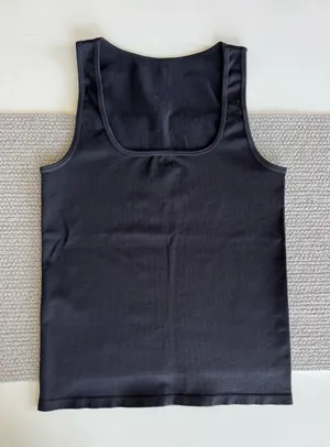 Amazon Black Square Neck Heavyweight Stretch Nylon Tank Top Sz Large thumbnail 1